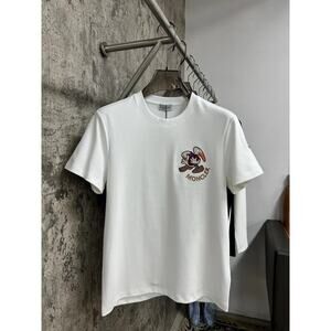 Moncler men's and women's crew neck white short sleeve T-shirt